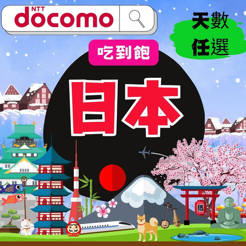 日本上網吃到飽NTT-Docomo電信3天-30天 即插即用可熱點分享